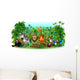 Wild Jungle Animals Wild Animals Background-Vector Wall Decal