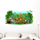 Wild Jungle Animals Wild Animals Background-Vector Wall Decal