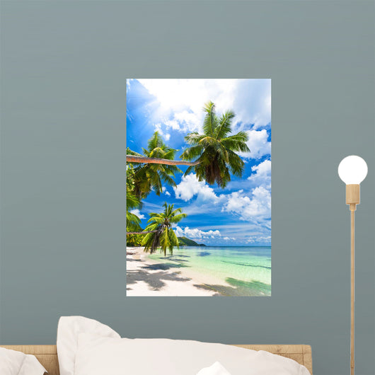 Seychelles beach coconut Wall Mural