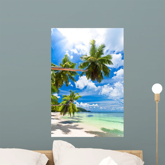 Seychelles beach coconut Wall Mural