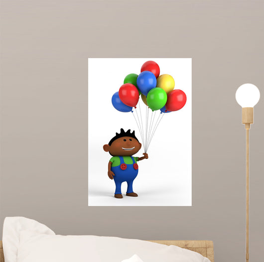 Boy with Balloons Wall Decal