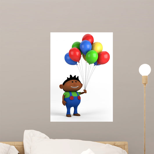 Boy with Balloons Wall Decal