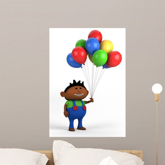 Boy with Balloons Wall Decal
