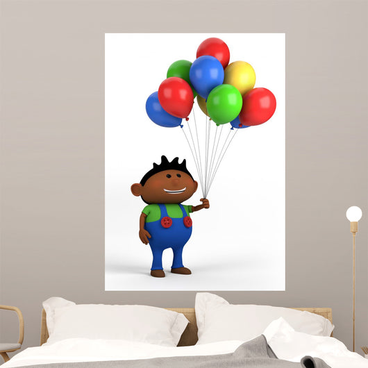 Boy with Balloons Wall Decal