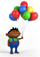 Boy With Balloons Wall Decal