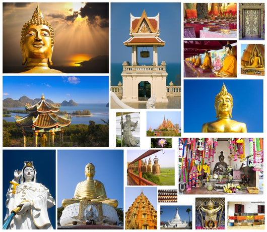 Collagebuddhist Art Temples and