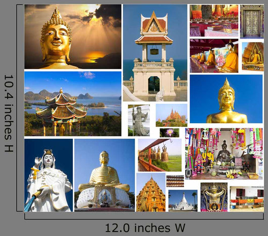 Collagebuddhist Art Temples and