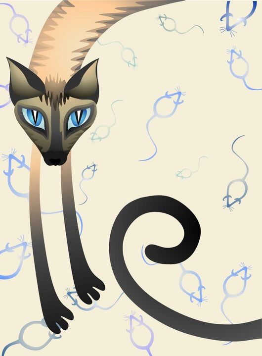 Cat and Mouse Wall Mural