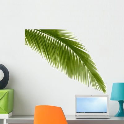 Palm Leaf Wall Decal shown on a wall