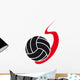 Volleyball on Fire Wall Decal