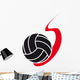 Volleyball on Fire Wall Decal