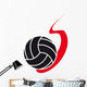 Volleyball on Fire Wall Decal