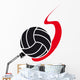 Volleyball on Fire Wall Decal