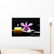 Spa Scene -aromatherapy Candle and Pink Orchid on Zen Stones Wall Mural