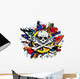 Graffiti Skull and Bones Skeleton Wall Decal