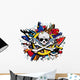 Graffiti Skull and Bones Skeleton Wall Decal