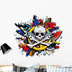 Graffiti Skull and Bones Skeleton Wall Decal