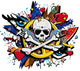 Graffiti Skull and Bones Skeleton Wall Decal