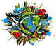 Graffiti Bio Earth Sustainable Development Wall Decal