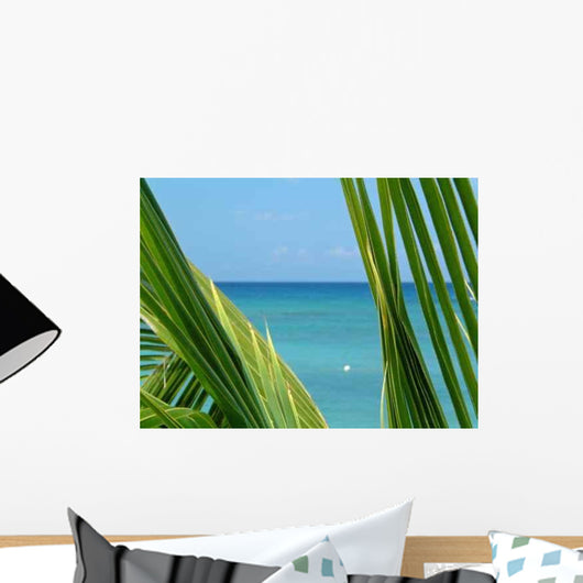 Palm and Sea Wall Decal