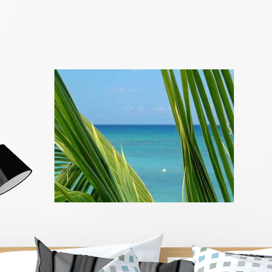 Palm and Sea Wall Decal