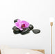 Pink orchid and zen Stones on a white background Wall Decal