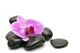 Pink orchid and zen Stones on a white background Wall Decal