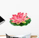 Artificial Water Lily Pink Flower Wall Decal
