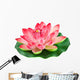 Artificial Water Lily Pink Flower Wall Decal