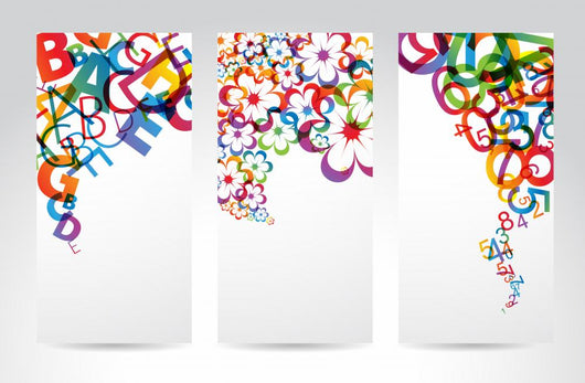 Banners with colorful rainbow elements Wall Mural