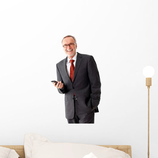 Smiling Mature Business Man Wall Decal