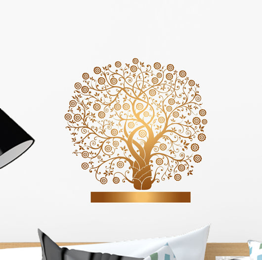 Vector gold tree Wall Decal