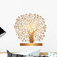 Vector gold tree Wall Decal