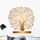 Vector gold tree Wall Decal
