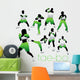 Tae-Bo silhouettes set Wall Decal