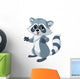 Funny cartoon raccoon Wall Decal