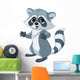 Funny cartoon raccoon Wall Decal