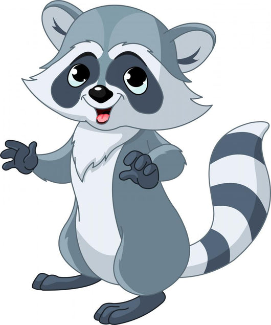 Funny cartoon raccoon Wall Decal