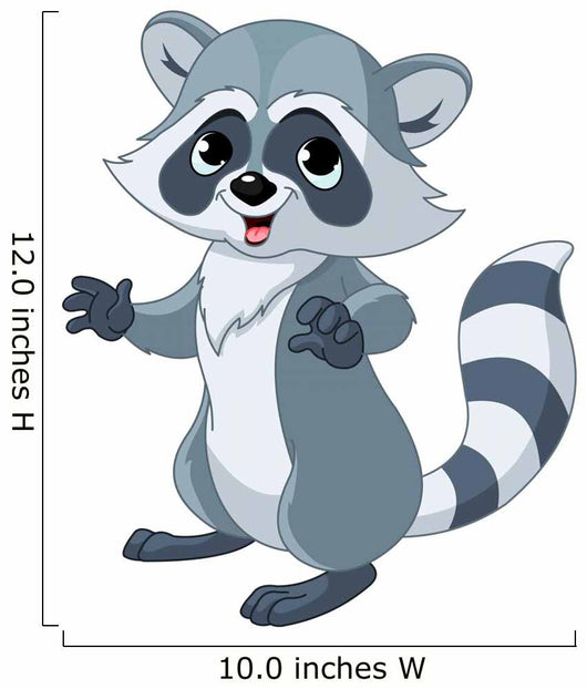 Funny cartoon raccoon Wall Decal