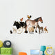 Farm Animals in Front of White Background Wall Decal