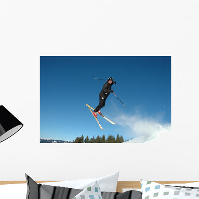Ski Jump Wall Mural shown on a wall