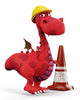 Red Hot Baby Dragon Under-construction Wall Decal