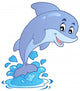 Happy jumping dolphin Wall Decal