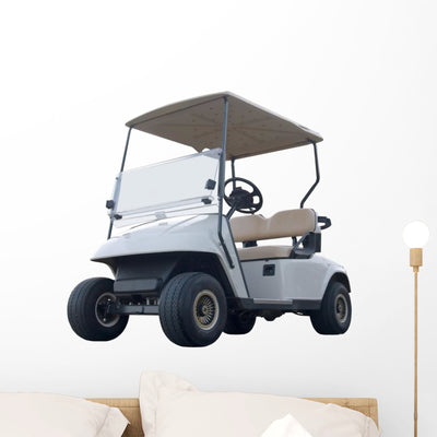 Golf Cart Wall Decal shown on a wall