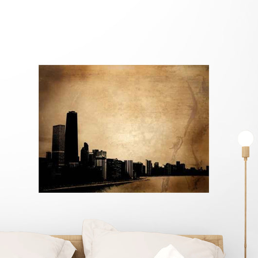 Grunge Buildings Wall Decal