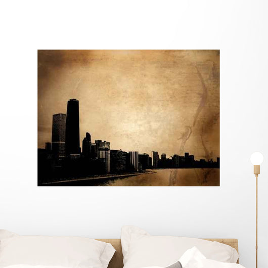 Grunge Buildings Wall Decal