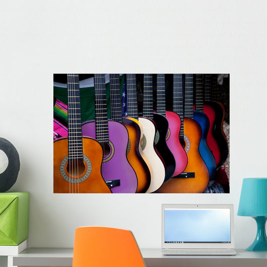 Row Multi-colored Mexican Guitars
