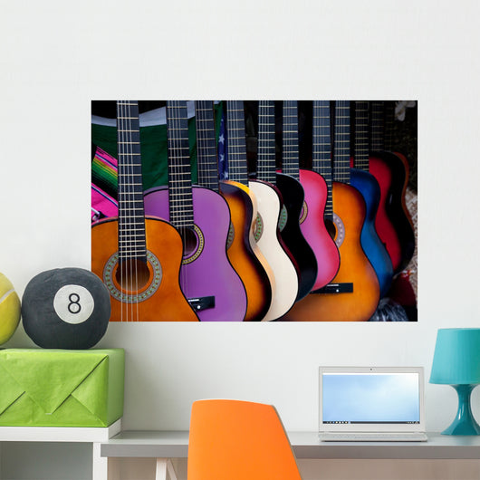 Row Multi-colored Mexican Guitars