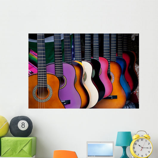 Row Multi-colored Mexican Guitars