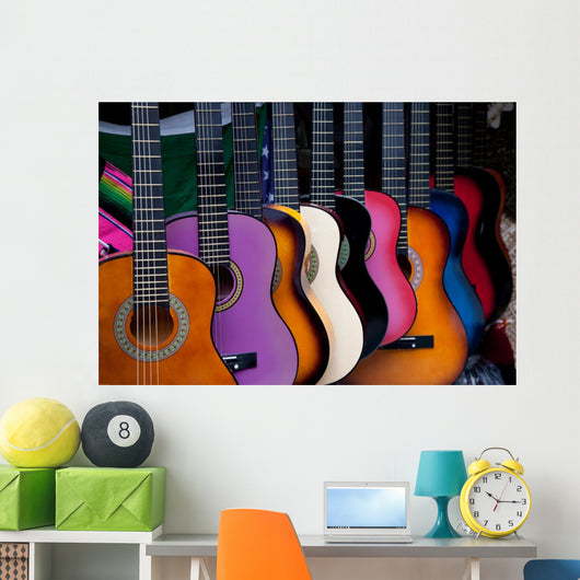 Row Multi-colored Mexican Guitars